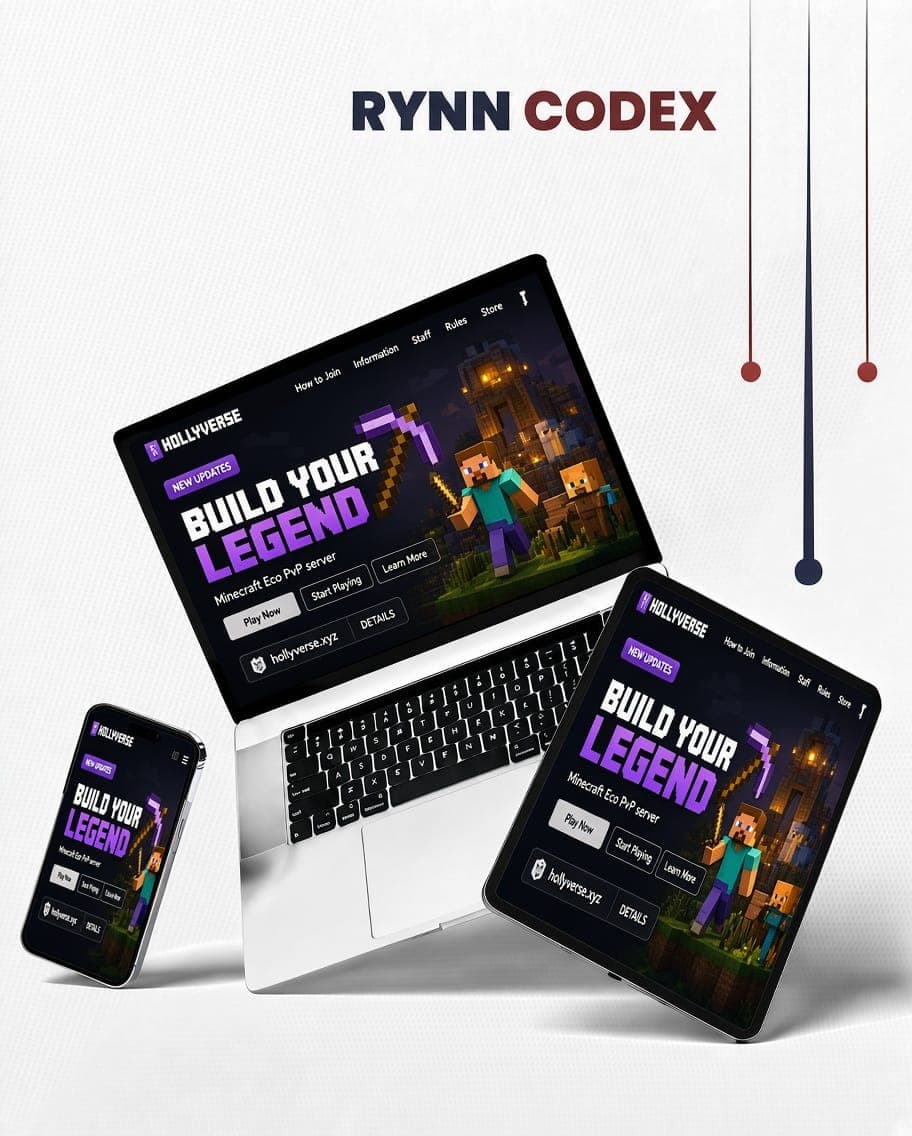 Tampilan website Hollyverse